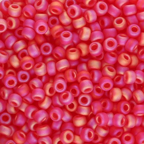 Perline Miyuki 8/0 140FR - Trasparente rosso chiaro AB opaco x8 g