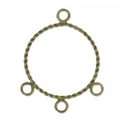 Separatori orecchini 3 anellini forma rotonda 30 mm bronzo x2|raw }}