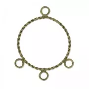 Separatori orecchini 3 anellini forma rotonda 30 mm bronzo x2