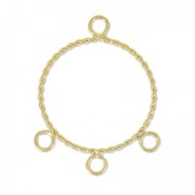 Separatori orecchini 3 anellini forma rotonda 30 mm dorato x2