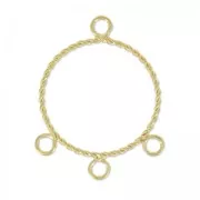 Separatori orecchini 3 anellini forma rotonda 30 mm dorato x2