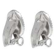 Clip per orecchio per cabochon ovale 10x8 mm con anello aperto - Argento 925 x2