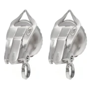 Clip per orecchio per cabochon rotondo da 8 mm con anello aperto - Argento 925 x2