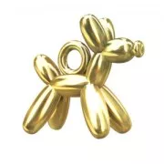 Ciondolo cane con palloncini 10 mm in Argento 925 Dorato con oro finox1