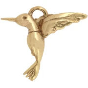 Ciondolo colibrì 12,5x13,8 mm - Argento 925 dorato con oro fino x1