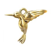 Ciondolo colibrì 13 mm in Argento 925 dorato con oro fino x1