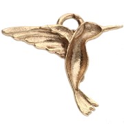 Ciondolo colibrì 12,5x13,8 mm - Argento 925 dorato con oro fino x1