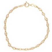 Bracciale a maglie “Grain de café” da 3,6 mm - Placcato oro da 3 micron x 17 cm