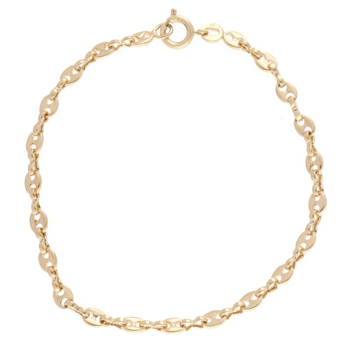 Bracciale a maglie “Grain de café” da 3,6 mm - Placcato oro da 3 micron x 17 cm