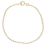 Bracciale a maglie con sfere striate da 2 mm - Placcato oro da 3 micron x 17 cm