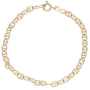 Bracciale a maglie Marine 3,8 mm - Placcato oro 3 micron x 17 cm