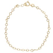 Bracciale a maglie fantasia con cerchi striati da 3,15 mm - Placcato oro 3 micron x 17 cm|raw }}
