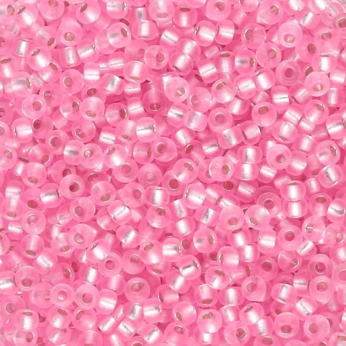 Perline Rocaille Miyuki 11/0 22 - Rosa garofano con rivestimento argentato tinto x 8 g