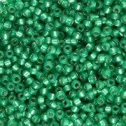 Perline Miyuki 11/0 646 - Verde menta scuro tinto con riflessi argento, effetto alabastro x8 g|raw }}