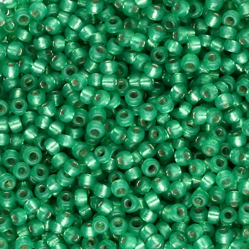 Perline Miyuki 11/0 646 - Verde menta scuro tinto con riflessi argento, effetto alabastro x8 g