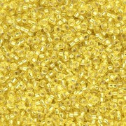 Perline Rocaille Miyuki 15/0 6 - Giallo con bordino argentato x8 g|raw }}