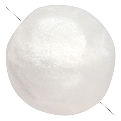 Perla rotonda irregolare sfaccettata da 8 mm in resina opaca - Bianco perlato x8