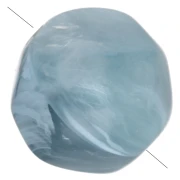 Perla rotonda irregolare sfaccettata da 8 mm in resina traslucida - Blu fumé marmorizzato x8