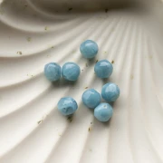 Perla rotonda irregolare sfaccettata da 8 mm in resina traslucida - Blu fumé marmorizzato x8