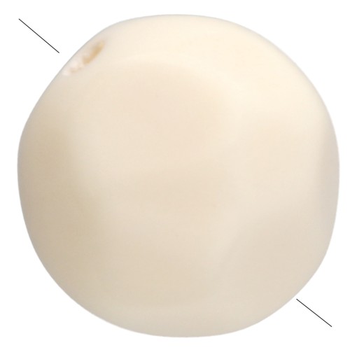 Perla rotonda irregolare sfaccettata da 8 mm in resina opaca - Ecru x8