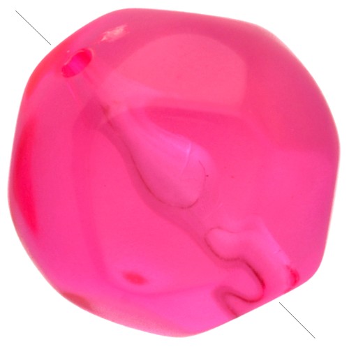 Perla rotonda irregolare sfaccettata da 8 mm in resina trasparente - Rosa fluo x8