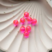 Perla rotonda irregolare sfaccettata da 8 mm in resina trasparente - Rosa fluo x8