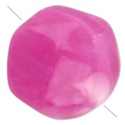 Perla rotonda irregolare sfaccettata da 8 mm in resina traslucida, rosa fucsia marmorizzato, x8