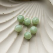 Perla rotonda irregolare sfaccettata da 10 mm in resina traslucida - Lichene marmorizzato x6