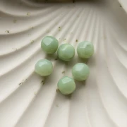Perla rotonda irregolare sfaccettata da 10 mm in resina traslucida - Lichene marmorizzato x6