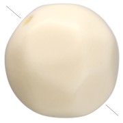 Perla rotonda irregolare sfaccettata da 10 mm in resina opaca - Ecru x6