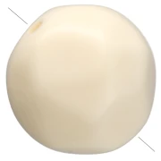 Perla rotonda irregolare sfaccettata da 10 mm in resina opaca - Ecru x6