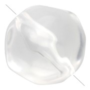 Perla rotonda irregolare sfaccettata da 10 mm in resina trasparente - Crystal x6