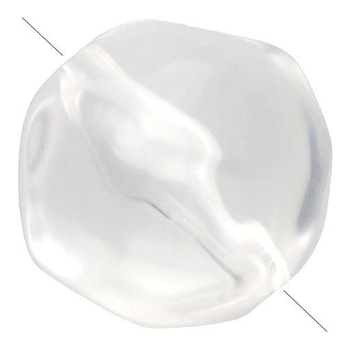 Perla rotonda irregolare sfaccettata da 10 mm in resina trasparente - Crystal x6