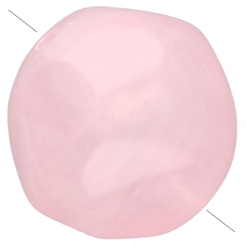 Perla rotonda irregolare sfaccettata da 10 mm in resina traslucida rosa chiaro marmorizzato x6