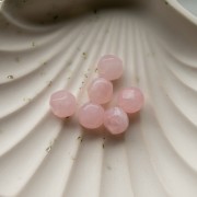 Perla rotonda irregolare sfaccettata da 10 mm in resina traslucida rosa chiaro marmorizzato x6