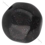 Nero - Perla rotonda irregolare sfaccettata da 10 mm in resina opaca - Nero con brillantini x6 Perla rotonda irregolare sfaccettata da 10 mm in resina opaca - Nero con brillantini x6
