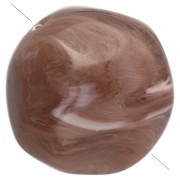 Perla rotonda irregolare sfaccettata da 12 mm in resina opaca - Cacao marmorizzato x4
