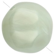 Perla rotonda irregolare sfaccettata da 12 mm in resina traslucida - Verde salvia marmorizzato x4