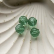 Perla rotonda irregolare sfaccettata da 12 mm in resina trasparente - Verde muschio x4