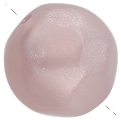 Perla rotonda irregolare sfaccettata da 12 mm in resina trasparente - Rosa antico perlato x4