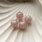 Perla rotonda irregolare sfaccettata da 12 mm in resina trasparente - Rosa antico perlato x4