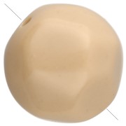 Perla rotonda irregolare sfaccettata da 12 mm in resina opaca - Beige x4
