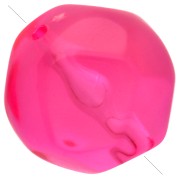 Perla rotonda irregolare sfaccettata da 12 mm in resina trasparente - Rosa fluo x4