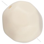 Perla rotonda irregolare sfaccettata da 12 mm in resina opaca - Ecru x4