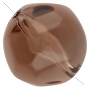 Perla rotonda irregolare sfaccettata da 12 mm in resina trasparente - Marrone scuro x4