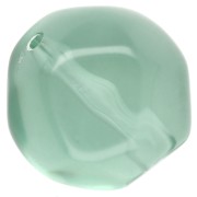 Perline sfaccettate tonde irregolari da 14 mm in resina trasparente - Verde muschio x1