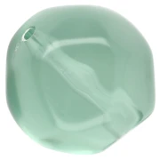 Perline sfaccettate tonde irregolari da 14 mm in resina trasparente - Verde muschio x1