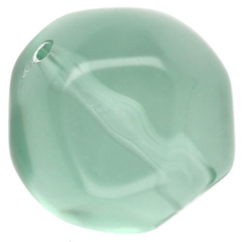 Perline sfaccettate tonde irregolari da 14 mm in resina trasparente - Verde muschio x1