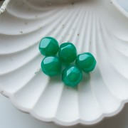 Perla rotonda irregolare sfaccettata da 14 mm in resina trasparente - Giada x1