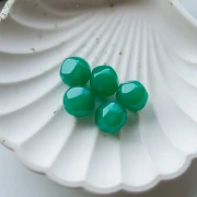 Perla rotonda irregolare sfaccettata da 14 mm in resina trasparente - Giada x1